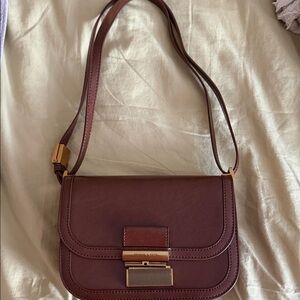 Charles & Keith Burgundy Crossbody Bag